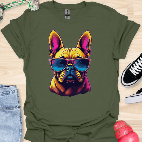 Retro Frenchie with Sunglasses - V2 - Retro Two T-Shirt